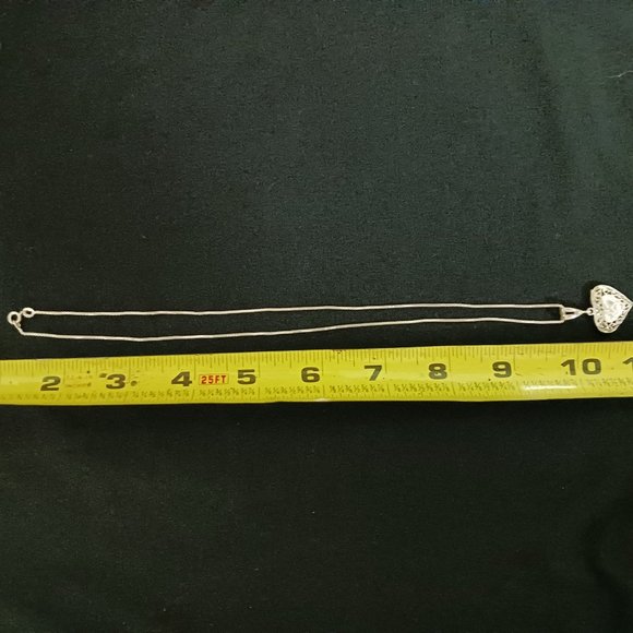 Pretty Sterling Silver 925 Filigree Heart Pendant Necklace 18" - Picture 11 of 11